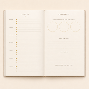 Diario Semanal Personalizado LABON A5, con Tapa Dura de Lino, Detalles en Dorado, Fases Solares Celestiales, Diseño Interior Personalizado - Product Image 3