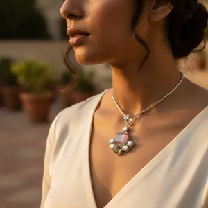 Colgante de Plata 925 con Piedras Preciosas y Baño de Rodio, Joyería Religiosa para Mujer con Diamantes y Dijes - Product Image 2