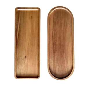 Plateau de service en bois multi-usages pour le rangement, le service et l'exposition dans différentes pièces de la maison - Product Image 1