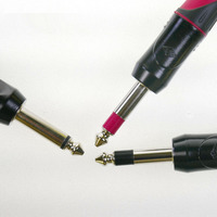 Connecteur de prise téléphonique mono TS 6,3 mm 10A avec contact en laiton plaqué noir électrophorétique rouge pour câble de guitare