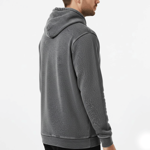 Sudadera con Capucha Vintage Lavada para Hombre, Sudadera con Capucha Informal de Manga Larga con Bolsillo Tipo Canguro, Ropa Urbana - Product Image 4