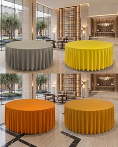 Mantel Redondo Moderno de Tela Resistente a las Manchas, Fácil de Limpiar, Sin Arrugas, 100% Poliéster - Product Image 3