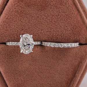 Bague de fiançailles en or 14 carats 2,5CT IGI CERTIFIED, diamant de laboratoire de coupe ovale de style romantique avec halo caché pour mariage et fêtes - Product Image 5