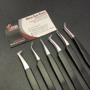 Pinzas para Extensión de Pestañas de 90 Grados, Diseño Delgado, Logotipo Personalizado, Profesional, Negras, Sostenibles, de Acero Inoxidable, Puntiagudas - Product Image 5