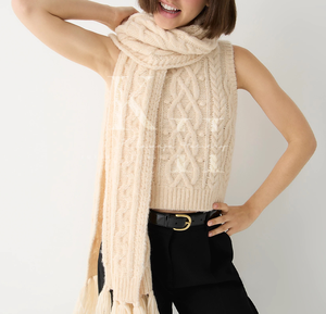 Écharpe en tricot mélangé de laine pour femmes enveloppement d'hiver doux avec texture confortable et confortable Style long pour la superposition de la mode - Product Image 5