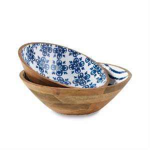 Maison & Hôtel Vaisselle Vaisselle Bol de serveur de nourriture Bol de fruits arrondi Cuisine Restauration Utilisation Écologique Bol en bois rustique - Product Image 4