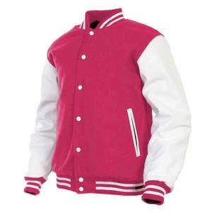 Veste universitaire pour hommes en laine 2025 avec bras en cuir véritable College Baseball Varsity Jacket Service OEM disponible - Product Image 1