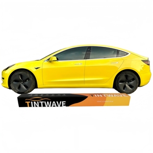 Film vinyle de protection de voiture en PET cristal jaune maïs 1,52x18m, film professionnel brillant pour masquage de peinture automobile, rouleau d'autocollants - Product Image 1