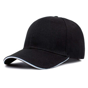 Gorra de béisbol de algodón negra de 6 paneles Vintage, sombrero de papá en blanco Unisex con logotipo bordado personalizado, nuevos sombreros de algodón clásicos lisos - Product Image 1