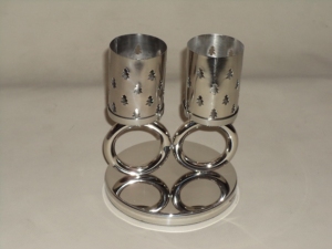 Portavelas de Cristal y Metal para Velas de Té, Estilo Clásico, Diseño Fabuloso, Acabado en Níquel, Superventas - Product Image 3