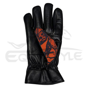 Gants de chasse en cuir camouflage pour hommes Premium Sheepskin Orange Black Print Warm Winter Gloves Wholesale Pakistan - Product Image 2
