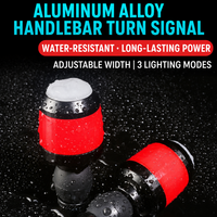Lampu Sein Ujung Stang Sepeda Bahan Paduan Aluminium, Lampu Peringatan Sepeda LED Tahan Air, Indikator Keselamatan Bersepeda 16-23mm