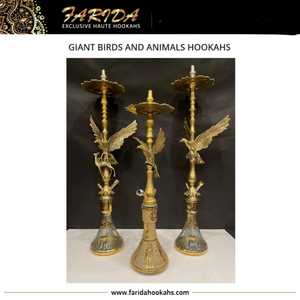 2025 nouveauté luxe en laiton massif oiseaux géants animaux narguilés Design Unique Portable verre Shisha ensemble de haute qualité en gros - Product Image 5