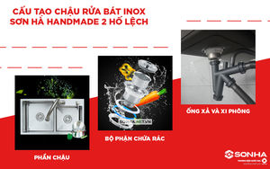 Bols doubles en acier inoxydable faits à la main à bas prix SS201/304 carré deux évier de cuisine de bonne qualité fabriqué au Vietnam conforme à la norme BIS - Product Image 3