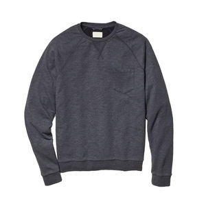 OEM venta al por mayor logotipo personalizado de alta calidad de los hombres de cuello redondo de manga raglán sudadera bolsillo frontal cuello redondo liso - Product Image 1