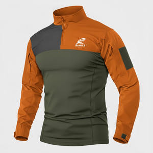 Chemise de compression à manches longues pour homme de haute qualité, respirante, vêtements de sport avec motif uni, 100% coton, nouveau style - Product Image 2