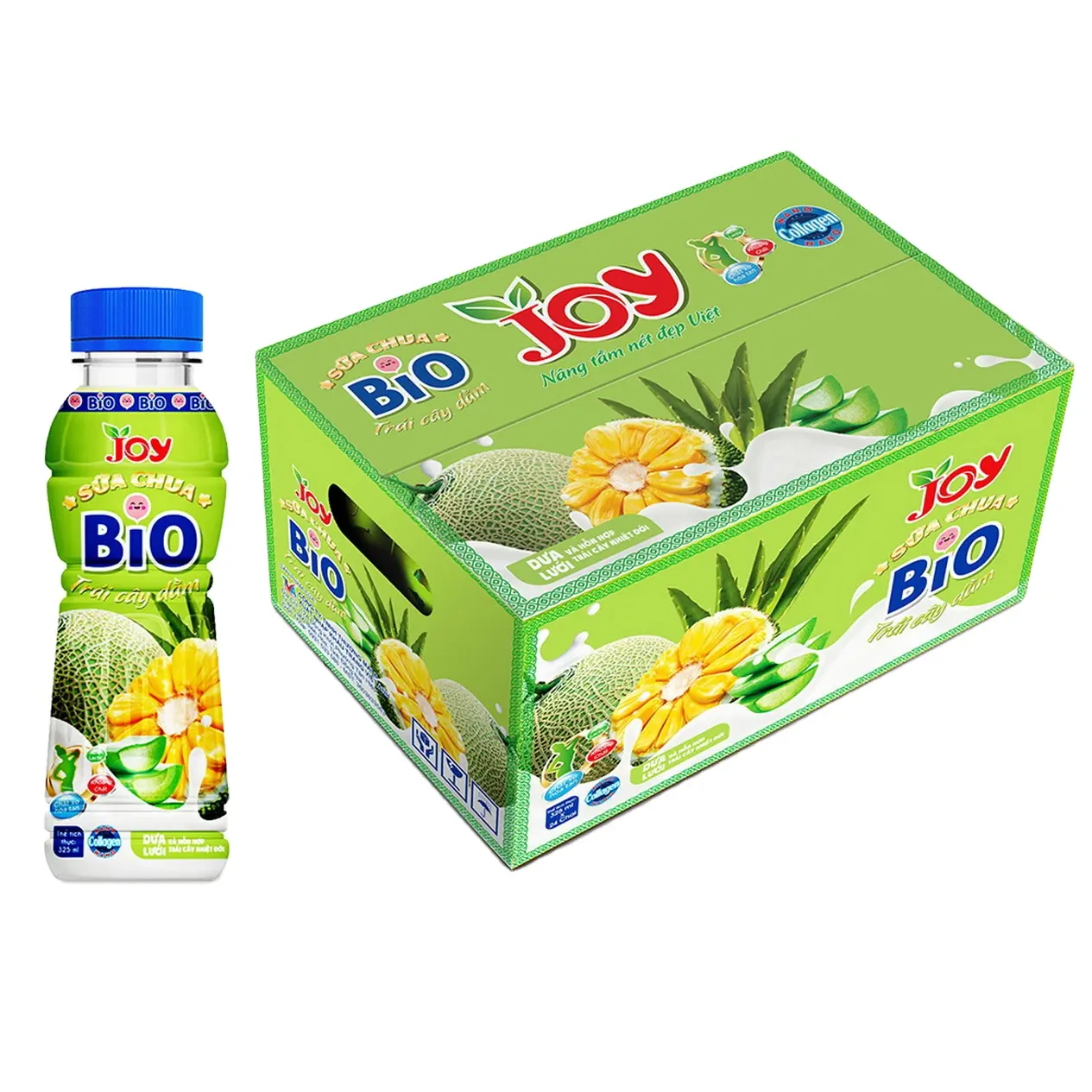 250ml Scatola di BIO Yogurt prebiotico con Melone & Misti di frutta Tropicale Private Label di Fabbrica