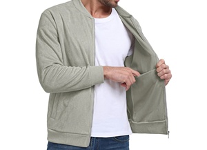 Veste de sport imperméable pour homme, design et couleur personnalisés, double boutonnage, impression 3D, manches en cuir et polaire, élégante, hiver - Product Image 2