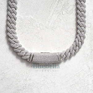 Hip Hop 12mm Moissanite cadena de eslabones cubanos Miami gargantilla collar 925 Plata VVS Moissanite Iced joyería fina - Product Image 2