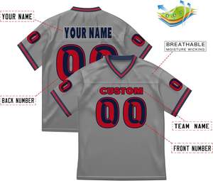 Camisetas de fútbol americano de entrenamiento personalizadas, ropa deportiva OEM, malla de poliéster, secado rápido, transpirable, estampado por sublimación, rayas de manga - Product Image 4