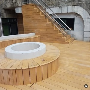 Perfil de cubierta anywood Corea WPC compuesto de madera antideslizante Olid junto a la piscina barbacoa jardín Parque techo público al aire libre pasarela patentada clips - Product Image 3