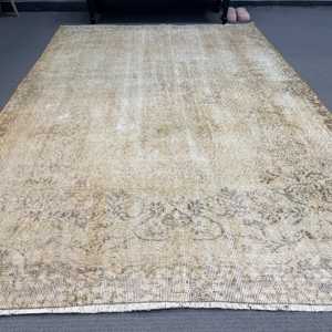 Vintage Rug, 5.2x8 ft Large Rug, <b>Brown</b> Southwestern <b>Wool</b> Turkish Rug - Product Image 2