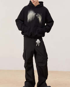 Wholsale Cotton Hoodies 2025 <b>Men'S</b> Hoodie 100 Percent <b>Quarter</b> <b>Zip</b> Custom Pure 370Gsm Fabric - Product Image 5