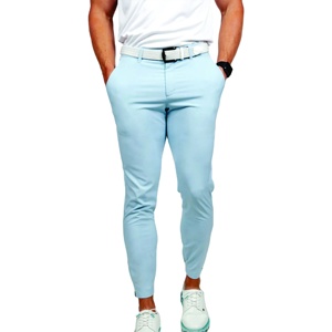 Pantalones Pop cómodos con logotipo personalizado Pantalones de jogging de golf para hombre de algodón elástico de poliéster elástico personalizados - Product Image 1