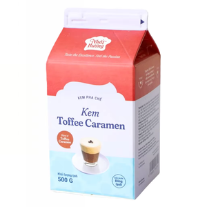 Crema No Láctea de Alta Calidad para Bebidas, Grado Premium, OEM/ODM, HALAL, Crema de Postre con Sabor a Caramelo y Toffee, para Café, Té con Leche, 500G, Blanca, 18 - Product Image 1