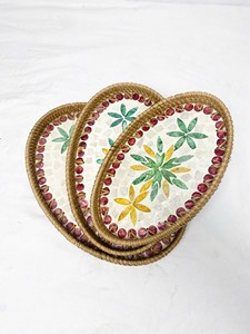 Article de cuisine en gros Plateaux de service en rotin Incrustation de nacre Colorée avec une durabilité de haute qualité pour la décoration - Product Image 2