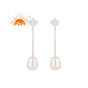 Hot Selling Fine Sterling Silver Natural <b>Pearl</b> <b>Dangle</b> <b>Earring</b> Custom Jewelry For Women Gift For Her - Product Image 4