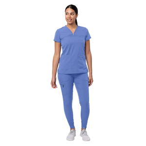 Conjuntos de Uniformes Médicos Industriales al por Mayor 2026: Trajes de Enfermería Modernos con Cuello en V Negros para Hospital - Product Image 6