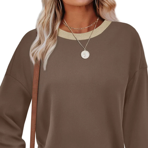 Manches longues hauts amples pull femme automne décontracté surdimensionné gaufrage doux épais sweat solide hiver femmes sweats à capuche tricoté - Product Image 3