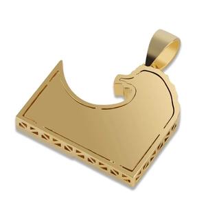 Moderno Colgante Hip Hop con Incrustaciones de Diamantes Moissanite de Color, Diseño de Onda en Plata 925 Chapada en Oro, Joyería a Bajo Precio - Product Image 3