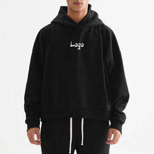 Venta al por mayor de alta calidad 100% algodón personalizado bordado Color pulóver negro de los hombres de ajuste regular nuevo estilo otoño Sudadera con capucha - Product Image 1