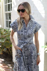 Été Imprimé Longueur Genou Personnaliser Imprimé Manches Courtes Fait Main Occasion Porter Long Maxi - Product Image 4