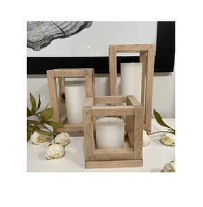 Bougeoir en bois pot artisanat meilleur design classique lanterne à bougie en bois naturel fournisseur en gros - Product Image 6