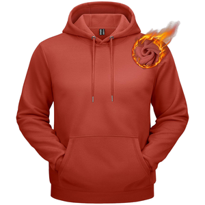 Sweat à capuche tricoté pour homme, 100% coton molletonné de haute qualité, 330g, anti-rétrécissement, coupe oversize, logo 3D gaufré sur le devant, hiver - Product Image 3