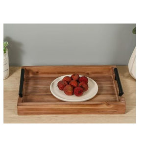 Plateau de service en bois fabriqué à la main en Inde, conçu avec une finesse artisanale pour les maisons, les cafés et les salons, offrant un service quotidien raffiné - Product Image 5