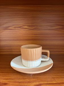 Juego de tazas y platos de cerámica, taza de café, taza hecha a mano y platillo, regalo para amantes del té - Product Image 2