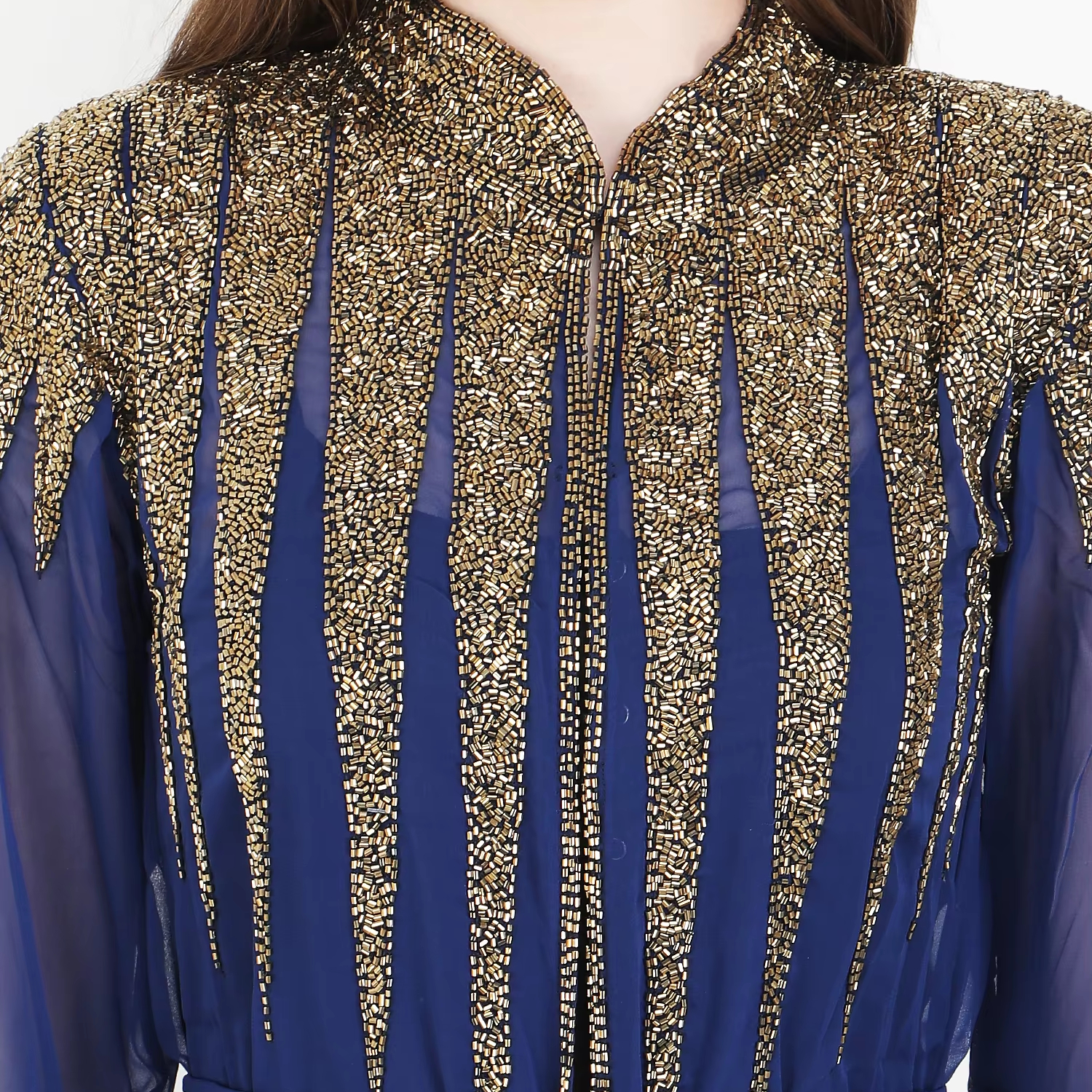 beaded dresses made in india Vintage 1970s Judith Ann Creations Indian Silk Dress Sequinned Beaded Size M