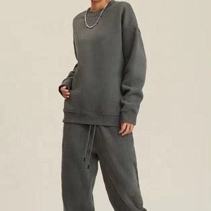 Cuello redondo Algodón Hombres Hombro caído Unisex Invierno Sudaderas con capucha Pantalones de chándal Conjunto Ligero Transpirable Secado rápido - Product Image 6