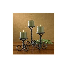 Placa de pilar de vela de hierro de forma redonda, placa de vela con acabado dorado para decoración de iluminación de Mesa para el hogar y la boda - Product Image 6