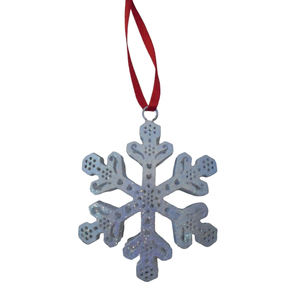 Adorno Navideño de Copo de Nieve Colgante de Hierro de Color Rosa de Diseño Moderno, Decoración Navideña Personalizada para Venta al por Mayor - Product Image 2