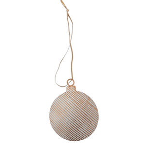 Decoración de pared y Navidad, adorno redondo colgante de hierro en relieve de Color blanco y dorado hecho a mano personalizado - Product Image 1