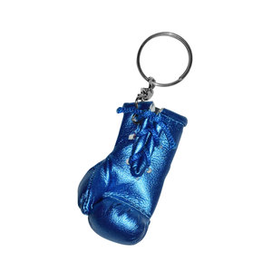 Mini gants de boxe professionnels porte-clés Standard couleur bleue internationale cuir Durable tissé métal meilleur cadeau de noël - Product Image 4