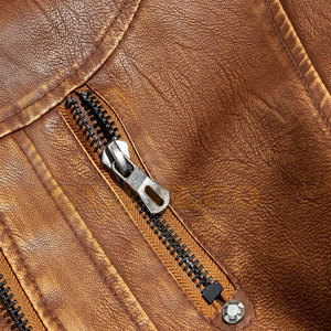 Service OEM Vente en gros Veste en cuir d'hiver pour homme avec col montant et logo frontal - MOQ faible Marque privée - Product Image 6