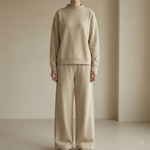 Nouvelle Collection 2026 : Ensemble Minimaliste Monochrome – Short Skinny et Pull Col Montant – Personnalisation Logo – Streetwear 100% Coton - Product Image 5