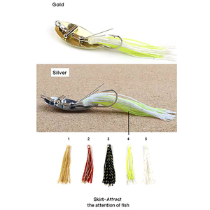 Esche Spinner Anti-Erba all'Ingrosso con Gonne in Silicone Sonore e Ami Singoli, Attrezzatura da <span class=keywords><strong>Pesca</strong></span> a Lunga Gittata per Bass e Luccio - Product Image 4