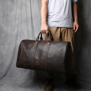 Leather Gym Duffle <b>Weekender</b> Overnight Travel Duffel <b>Bag</b> - Product Image 1